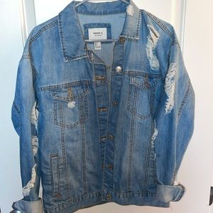 Forever 21 Distressed Jean Jacket - Size Small